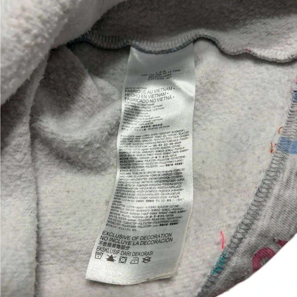 Converse Girl’s Heather Gray‎ Pullover Hoodie with Pastel Script